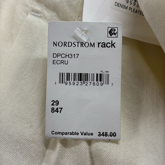 FRAME NWT Ecru Ivory High Waist Wide Leg Denim Pleated Front Chino Pants - Picture 8 of 12